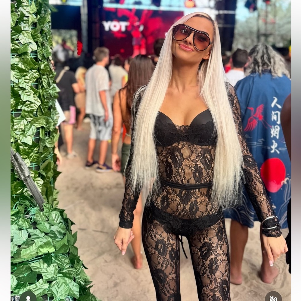 Dolls Kill Black Lace Sheer Bodysuit